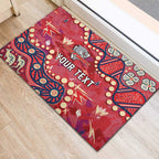 Personalized Dolphins Rugby Rubber Doormat Aboriginal Pattern with Graffiti Style Design