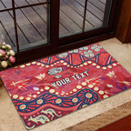 Personalized Dolphins Rugby Rubber Doormat Aboriginal Pattern with Graffiti Style Design