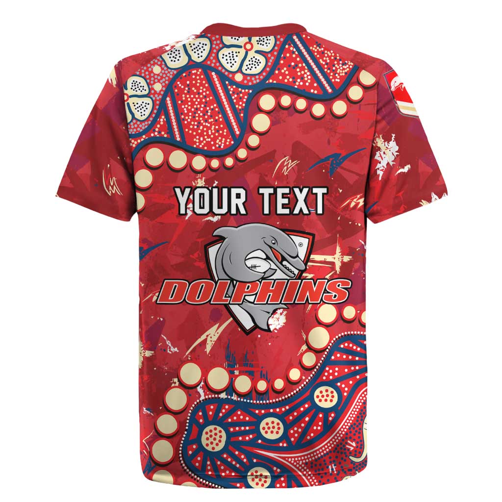 Personalized Dolphins Rugby Rugby Jersey Aboriginal Pattern with Graffiti Style Design
