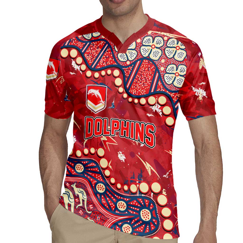 Personalized Dolphins Rugby Rugby Jersey Aboriginal Pattern with Graffiti Style Design