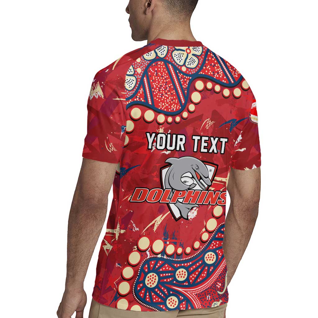 Personalized Dolphins Rugby Rugby Jersey Aboriginal Pattern with Graffiti Style Design