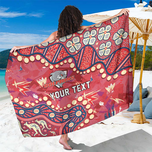 Personalized Dolphins Rugby Sarong Aboriginal Pattern with Graffiti Style Design