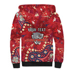 Personalized Dolphins Rugby Sherpa Hoodie Aboriginal Pattern with Graffiti Style Design