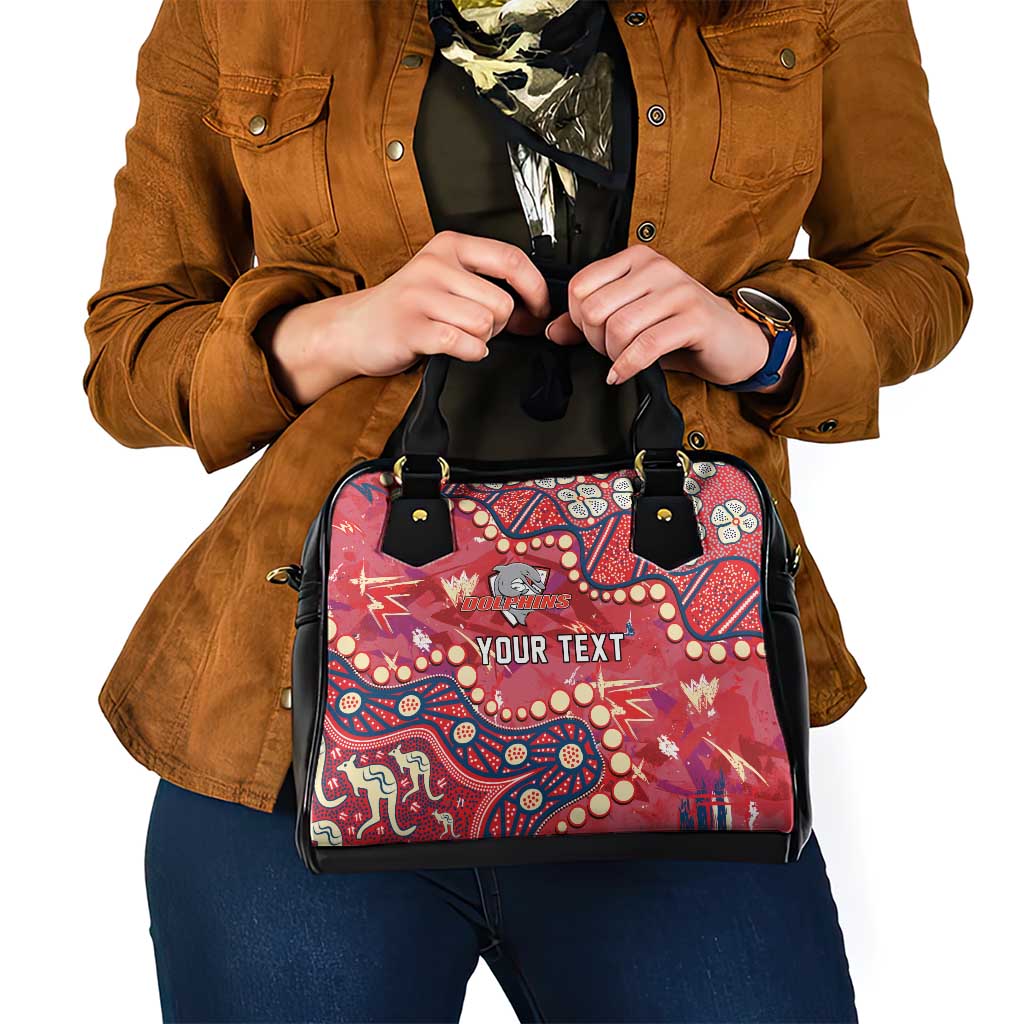 Personalized Dolphins Rugby Shoulder Handbag Aboriginal Pattern with Graffiti Style Design
