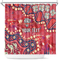 Personalized Dolphins Rugby Shower Curtain Aboriginal Pattern with Graffiti Style Design