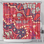 Personalized Dolphins Rugby Shower Curtain Aboriginal Pattern with Graffiti Style Design