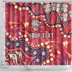 Personalized Dolphins Rugby Shower Curtain Aboriginal Pattern with Graffiti Style Design