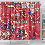 Personalized Dolphins Rugby Shower Curtain Aboriginal Pattern with Graffiti Style Design