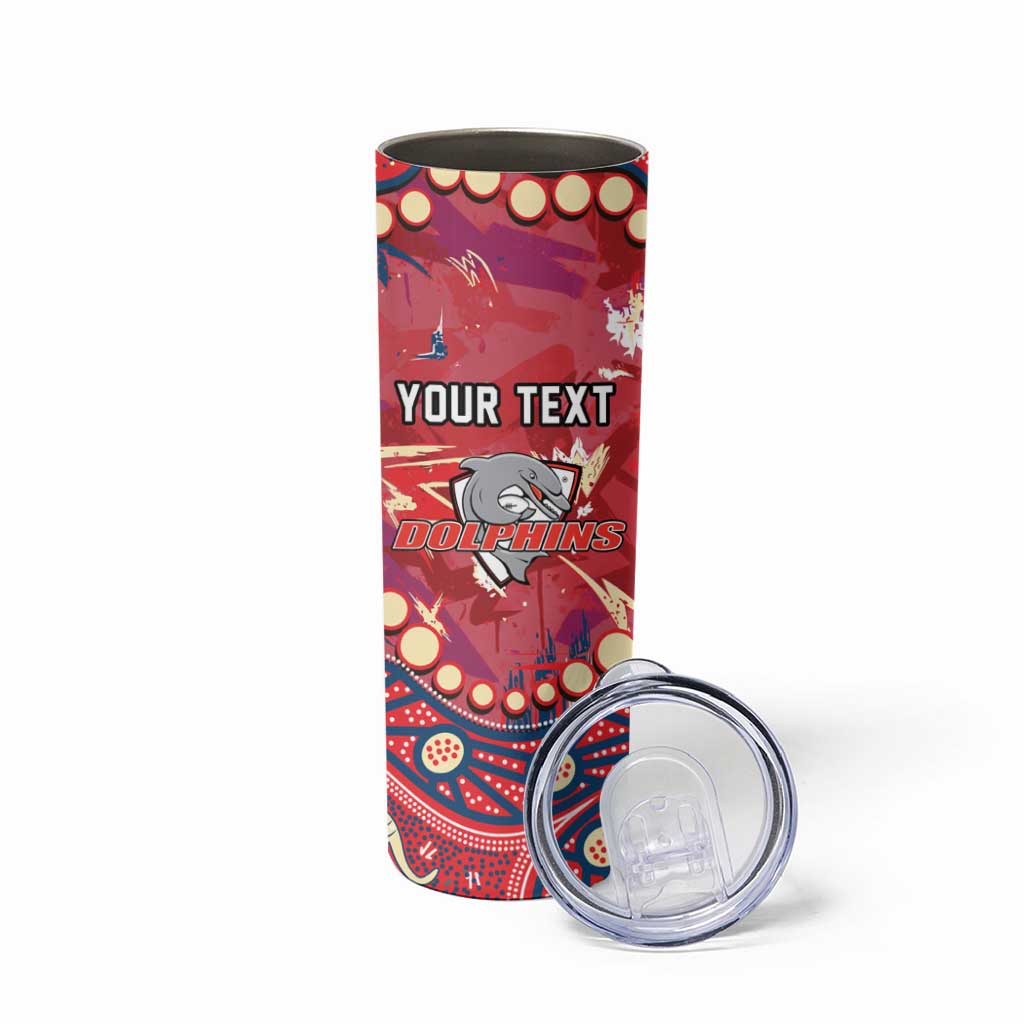 Personalized Dolphins Rugby Skinny Tumbler Aboriginal Pattern with Graffiti Style Design