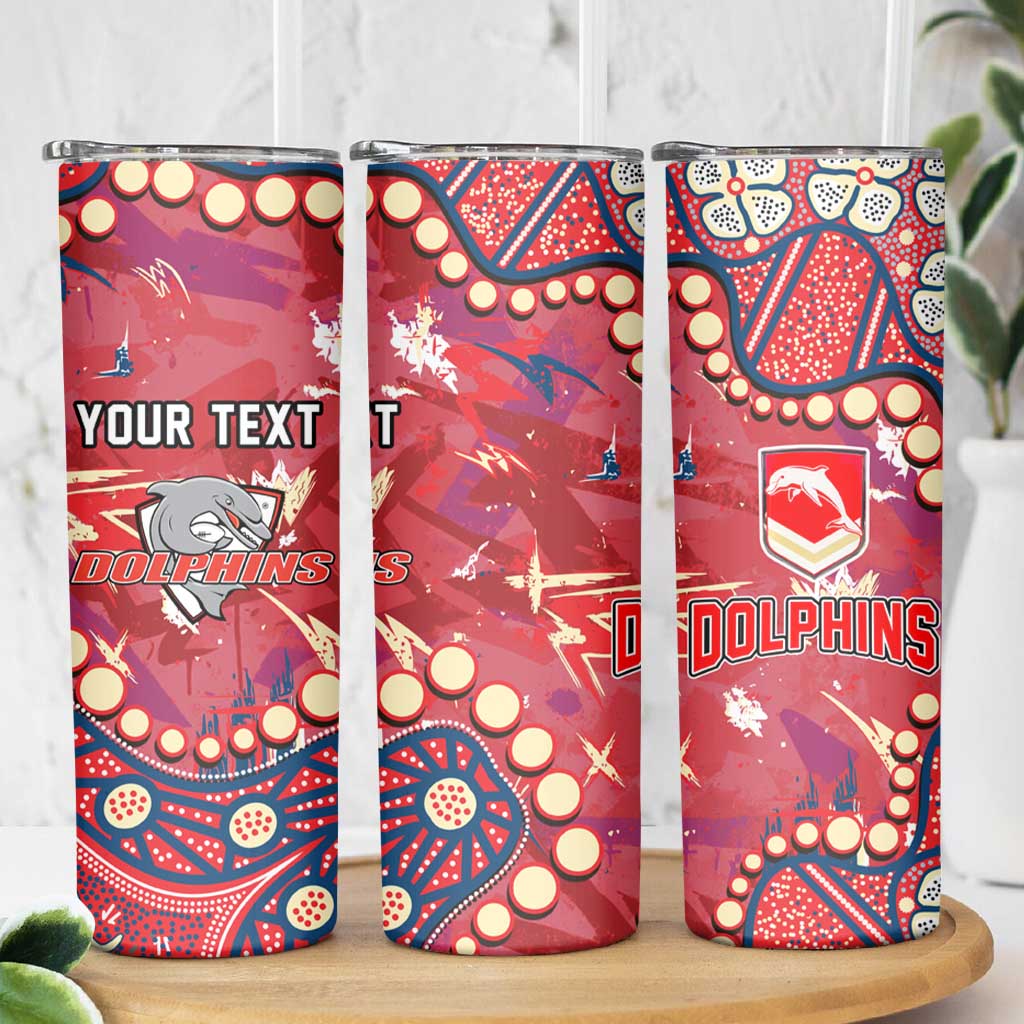 Personalized Dolphins Rugby Skinny Tumbler Aboriginal Pattern with Graffiti Style Design