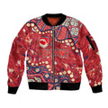 Personalized Dolphins Rugby Sleeve Zip Bomber Jacket Aboriginal Pattern with Graffiti Style Design