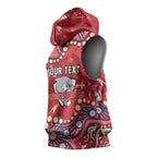 Personalized Dolphins Rugby Sleeveless Hoodie Aboriginal Pattern with Graffiti Style Design