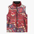 Personalized Dolphins Rugby Sleeveless Puffer Jacket Aboriginal Pattern with Graffiti Style Design