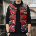 Personalized Dolphins Rugby Sleeveless Puffer Jacket Aboriginal Pattern with Graffiti Style Design