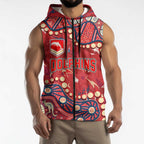 Personalized Dolphins Rugby Sleeveless Zip Hoodie Aboriginal Pattern with Graffiti Style Design