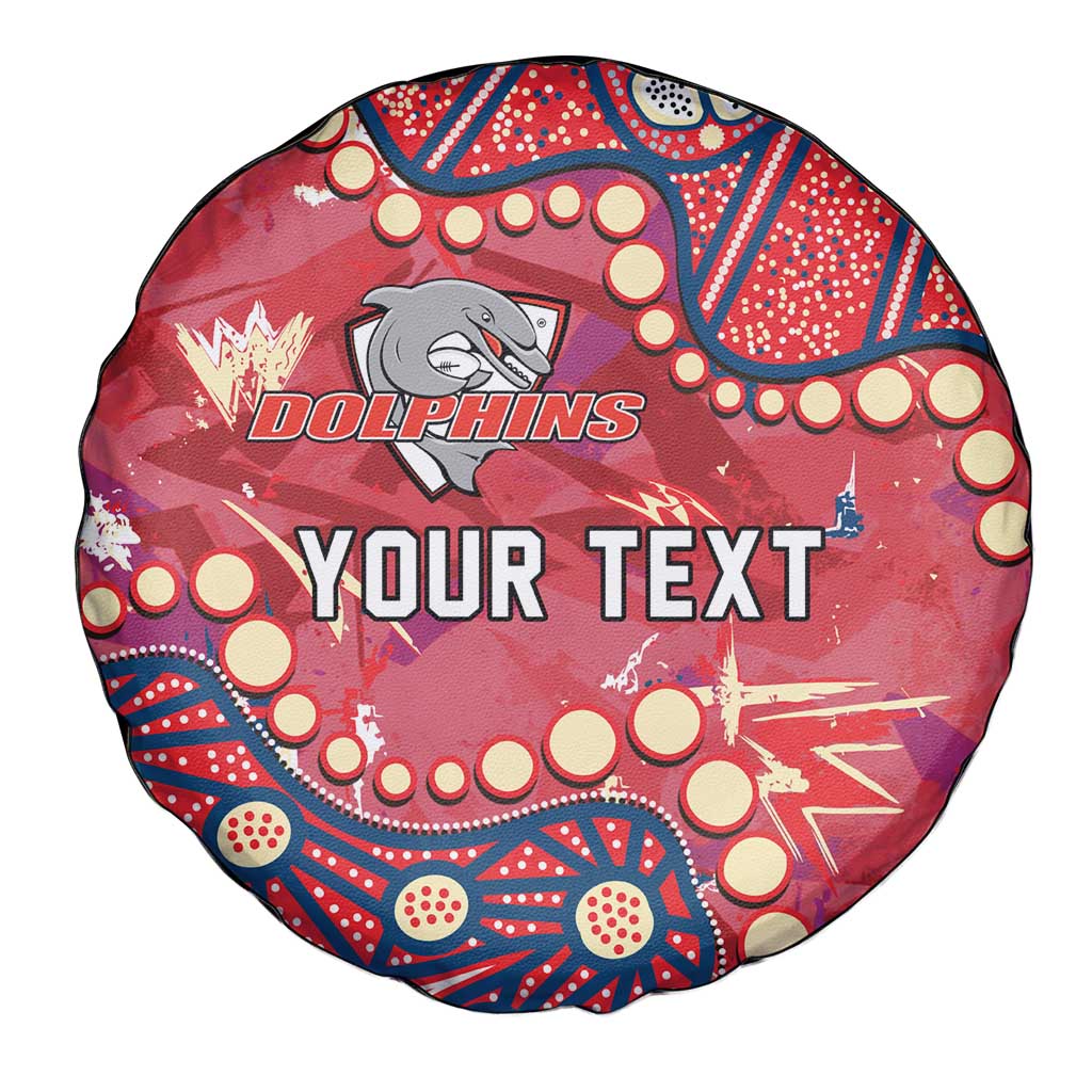 Personalized Dolphins Rugby Spare Tire Cover Aboriginal Pattern with Graffiti Style Design