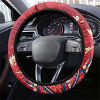 Dolphins Rugby Steering Wheel Cover Aboriginal Pattern with Graffiti Style Design