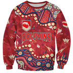 Personalized Dolphins Rugby Sweatshirt Aboriginal Pattern with Graffiti Style Design