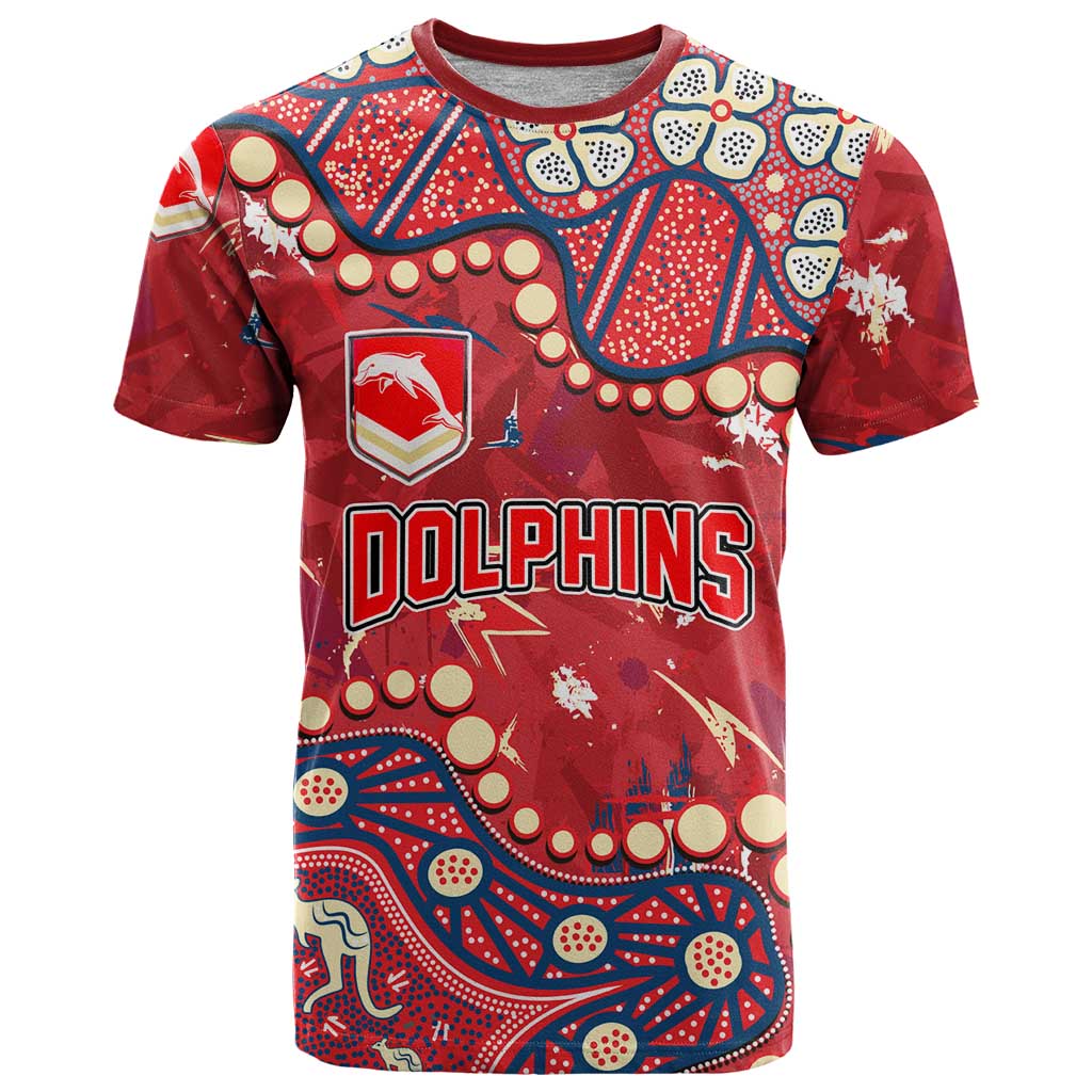 Personalized Dolphins Rugby T Shirt Aboriginal Pattern with Graffiti Style Design