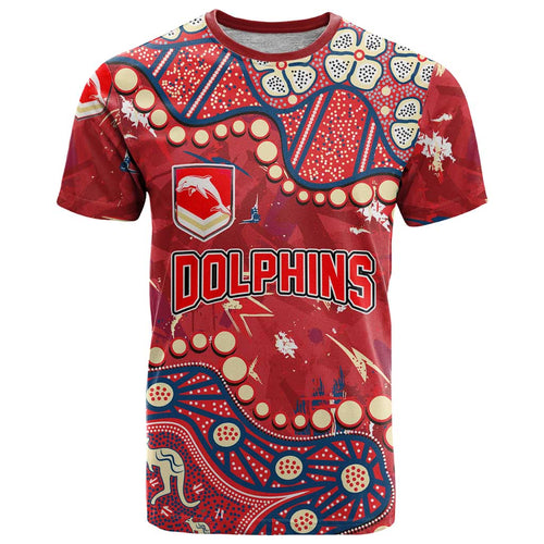 Personalized Dolphins Rugby T Shirt Aboriginal Pattern with Graffiti Style Design