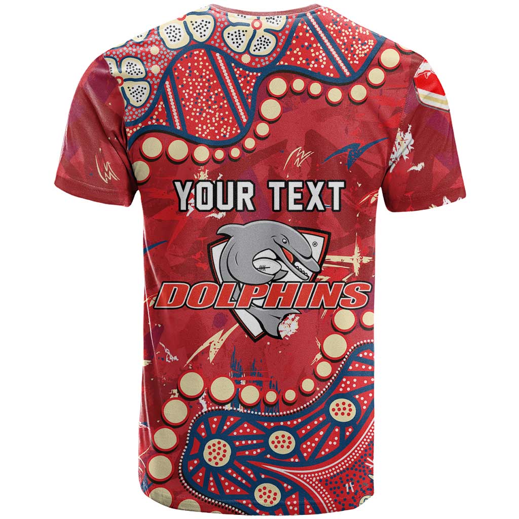 Personalized Dolphins Rugby T Shirt Aboriginal Pattern with Graffiti Style Design
