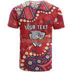 Personalized Dolphins Rugby T Shirt Aboriginal Pattern with Graffiti Style Design