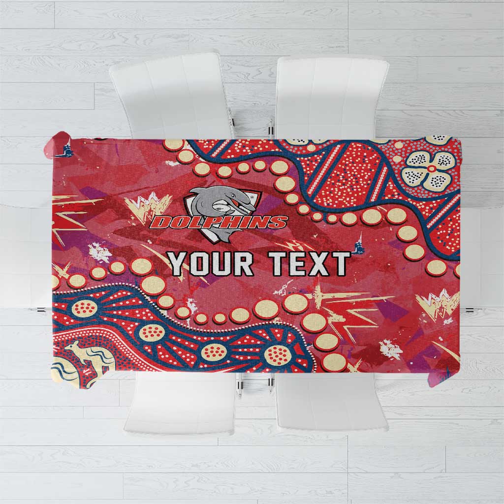 Personalized Dolphins Rugby Tablecloth Aboriginal Pattern with Graffiti Style Design