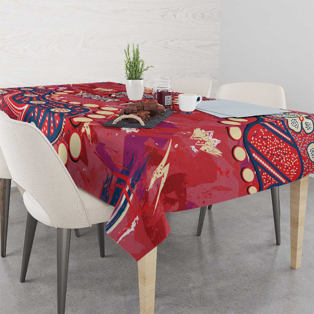 Personalized Dolphins Rugby Tablecloth Aboriginal Pattern with Graffiti Style Design