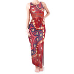 Personalized Dolphins Rugby Tank Maxi Dress Aboriginal Pattern with Graffiti Style Design