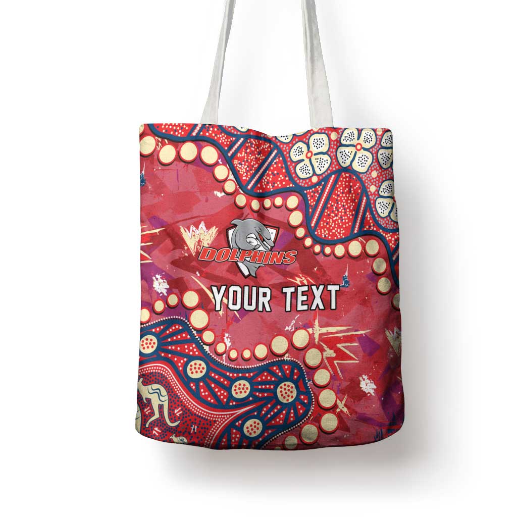 Personalized Dolphins Rugby Tote Bag Aboriginal Pattern with Graffiti Style Design