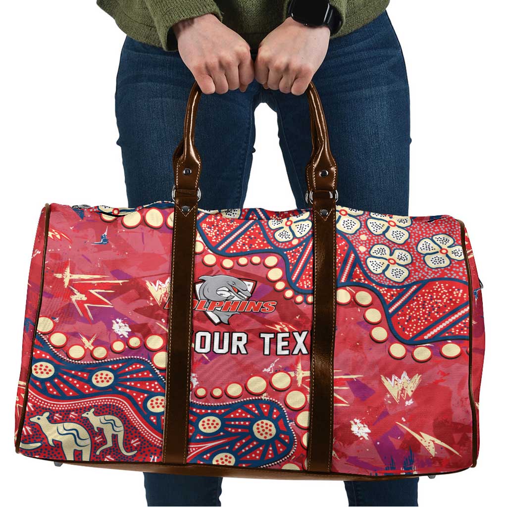 Personalized Dolphins Rugby Travel Bag Aboriginal Pattern with Graffiti Style Design