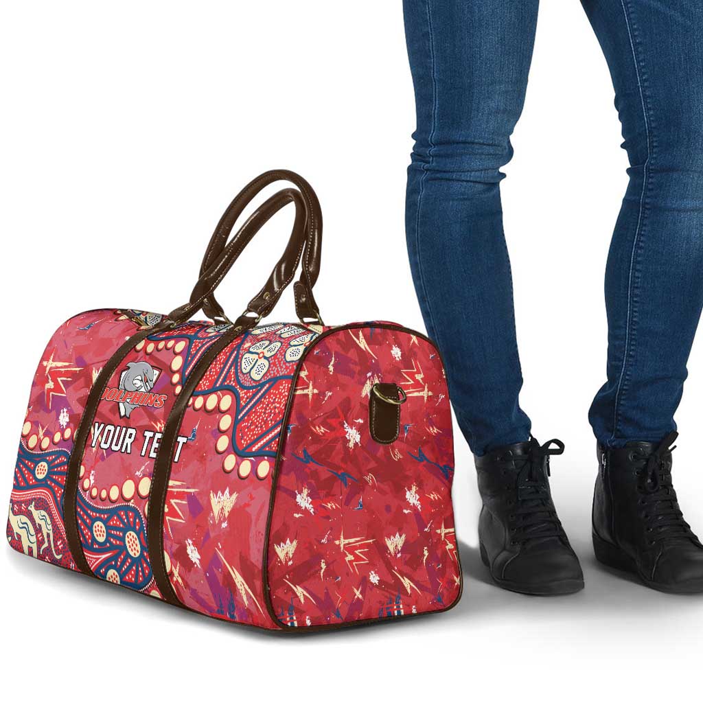 Personalized Dolphins Rugby Travel Bag Aboriginal Pattern with Graffiti Style Design