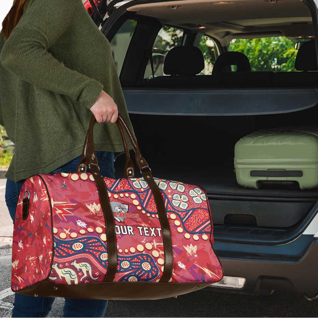 Personalized Dolphins Rugby Travel Bag Aboriginal Pattern with Graffiti Style Design