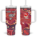 Personalized Dolphins Rugby Tumbler With Handle Aboriginal Pattern with Graffiti Style Design