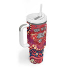 Personalized Dolphins Rugby Tumbler With Handle Aboriginal Pattern with Graffiti Style Design