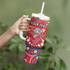 Personalized Dolphins Rugby Tumbler With Handle Aboriginal Pattern with Graffiti Style Design
