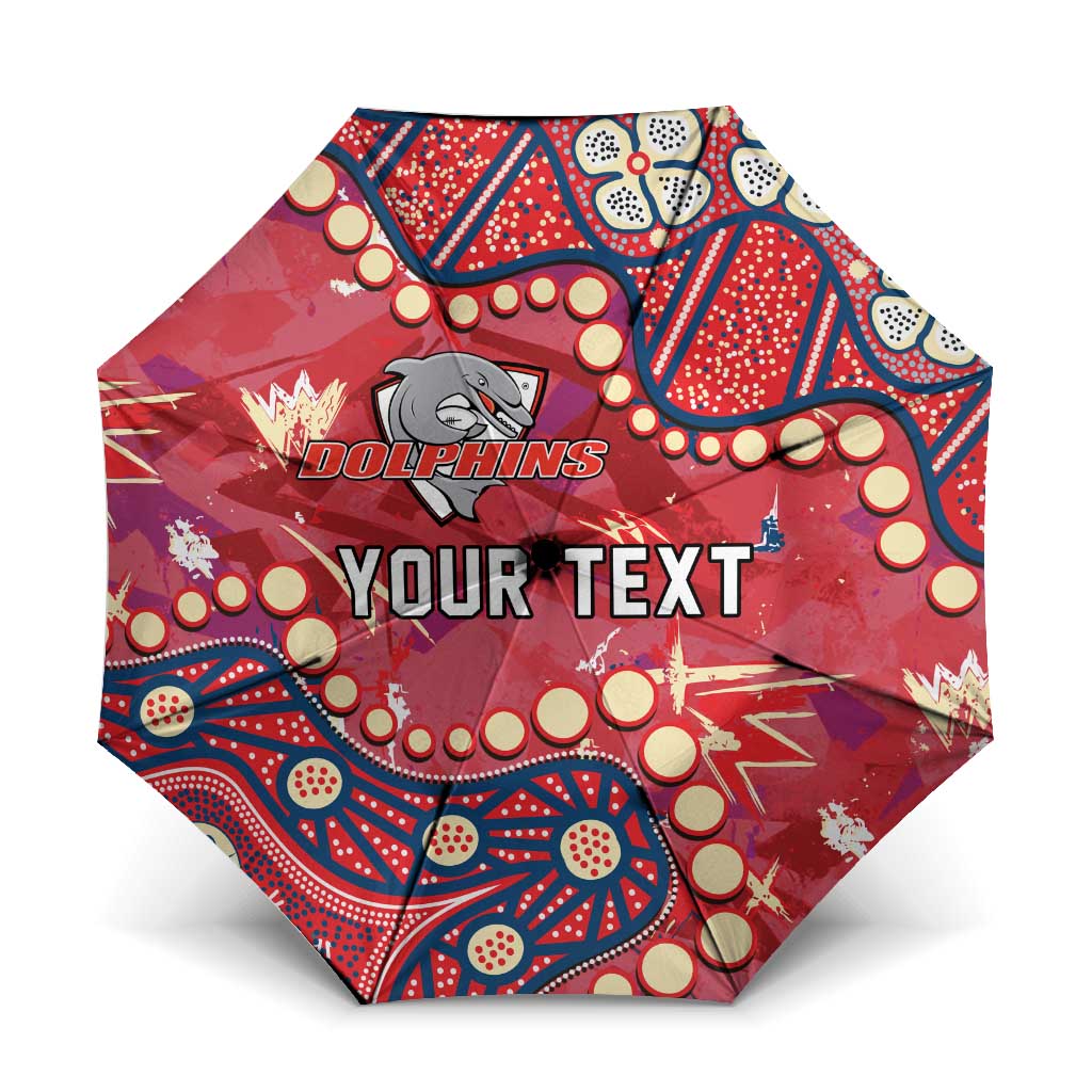 Personalized Dolphins Rugby Umbrella Aboriginal Pattern with Graffiti Style Design