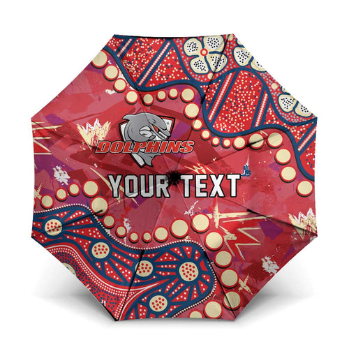 Personalized Dolphins Rugby Umbrella Aboriginal Pattern with Graffiti Style Design