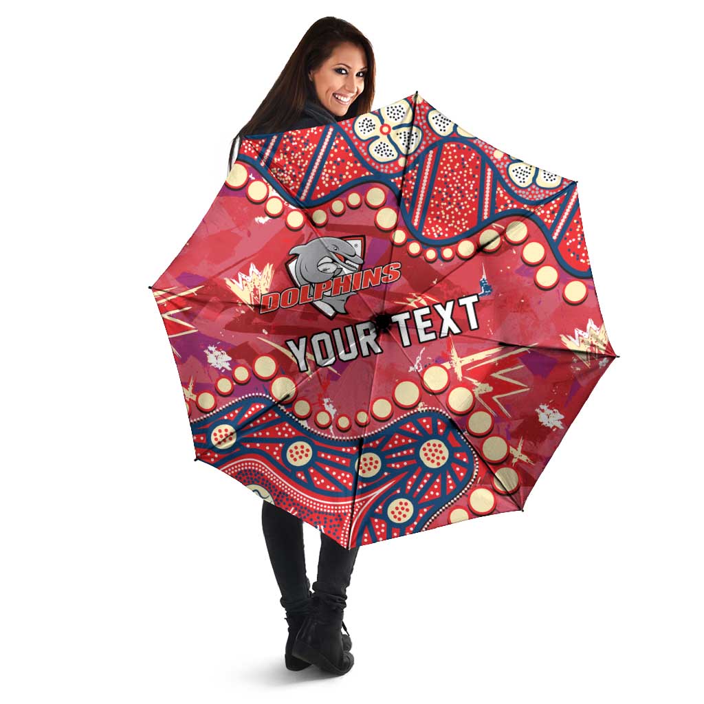 Personalized Dolphins Rugby Umbrella Aboriginal Pattern with Graffiti Style Design
