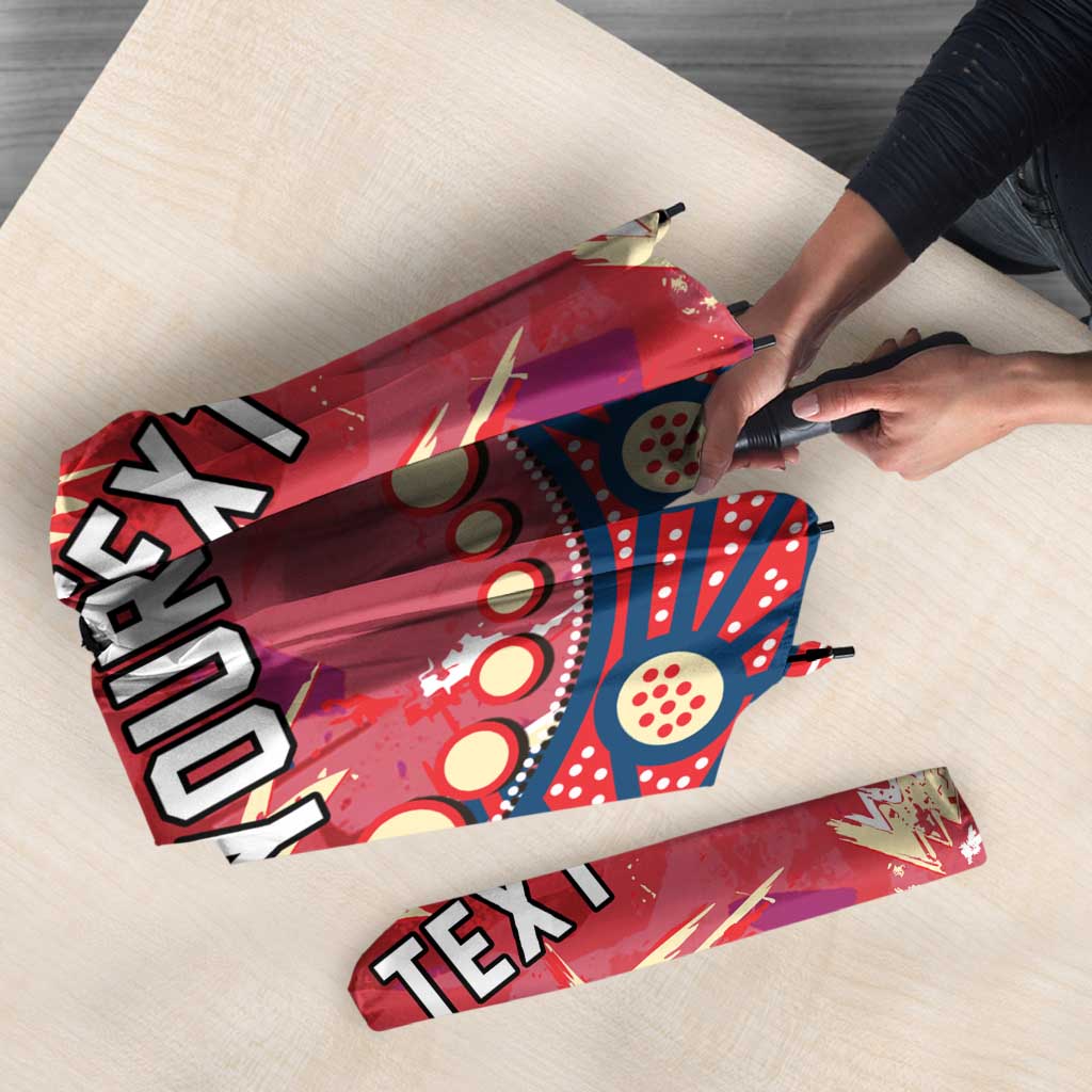 Personalized Dolphins Rugby Umbrella Aboriginal Pattern with Graffiti Style Design