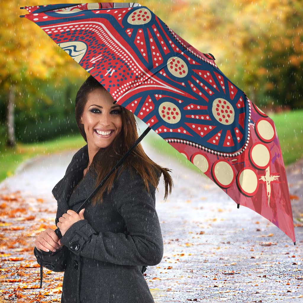 Personalized Dolphins Rugby Umbrella Aboriginal Pattern with Graffiti Style Design