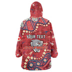 Personalized Dolphins Rugby Wearable Blanket Hoodie Aboriginal Pattern with Graffiti Style Design