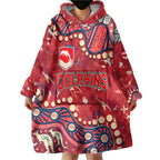 Personalized Dolphins Rugby Wearable Blanket Hoodie Aboriginal Pattern with Graffiti Style Design