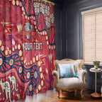 Personalized Dolphins Rugby Window Curtain Aboriginal Pattern with Graffiti Style Design