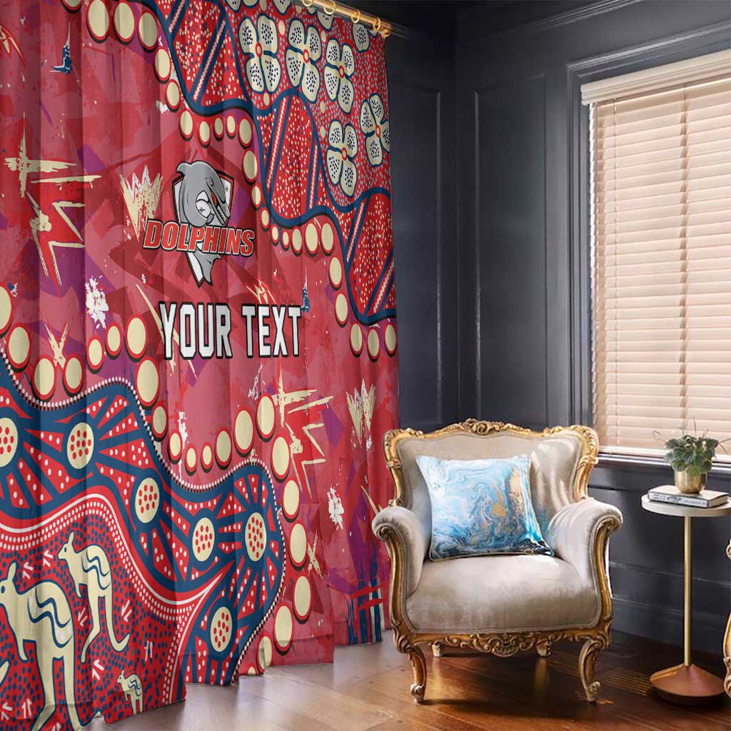 Personalized Dolphins Rugby Window Curtain Aboriginal Pattern with Graffiti Style Design