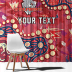 Personalized Dolphins Rugby Window Curtain Aboriginal Pattern with Graffiti Style Design
