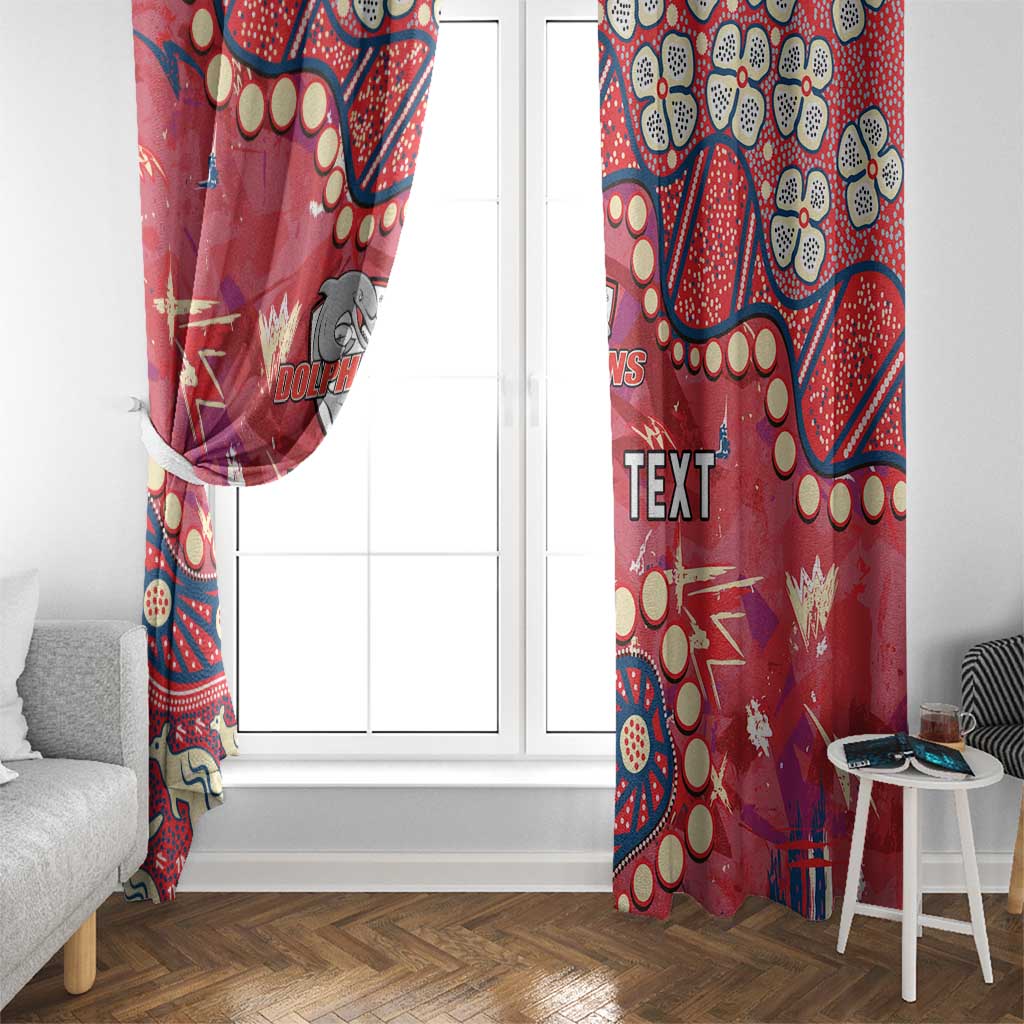 Personalized Dolphins Rugby Window Curtain Aboriginal Pattern with Graffiti Style Design