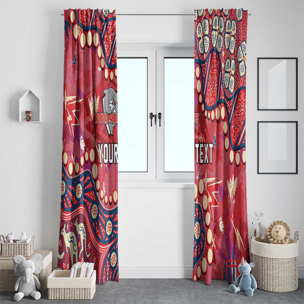 Personalized Dolphins Rugby Window Curtain Aboriginal Pattern with Graffiti Style Design
