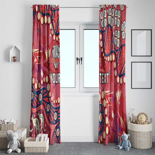 Personalized Dolphins Rugby Window Curtain Aboriginal Pattern with Graffiti Style Design