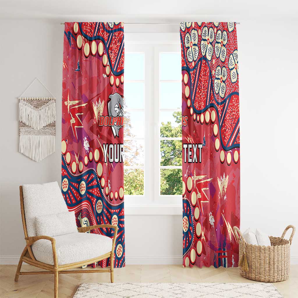 Personalized Dolphins Rugby Window Curtain Aboriginal Pattern with Graffiti Style Design